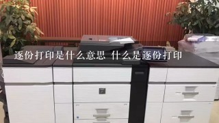 逐份打印是什么意思 什么是逐份打印