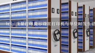 bplot批量打印提示设置打印机与单位时发生错误