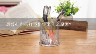 惠普打印机打不出字来什么原因？