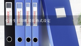 爱普生打印机纸张格式设定