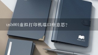 usb001虚拟打印机端口啥意思？